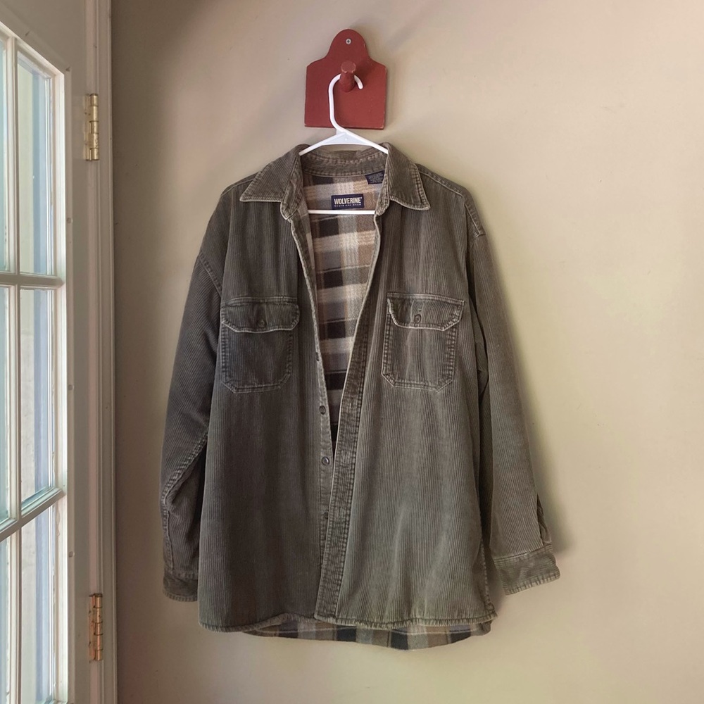 Wolverine 100% Cotton Button Down Shacket Men's L - image 2